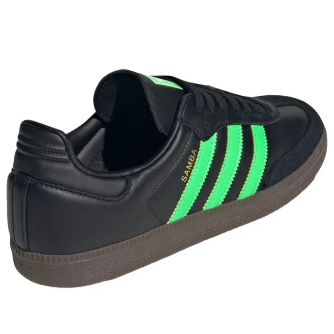 Adidas Samba „Core Black Screaming Green Gum”